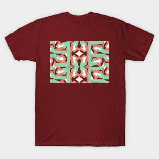 Pink baby blue geometric pattern T-Shirt